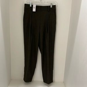 NWT Loft Pull On Tapered Pants in Brushed Flannel, Olive Melange Sz XS